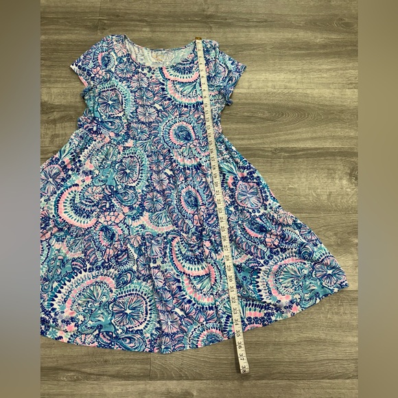 Lilly Pulitzer Vibrant Blue and Pink Patterned Dress Size Large - Picture 4 of 7